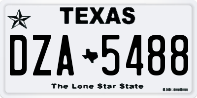 TX license plate DZA5488