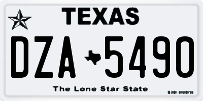 TX license plate DZA5490
