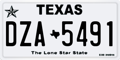 TX license plate DZA5491
