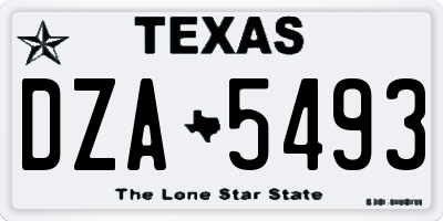 TX license plate DZA5493