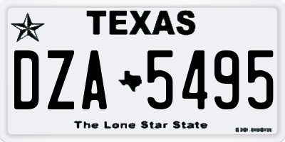 TX license plate DZA5495