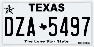 TX license plate DZA5497