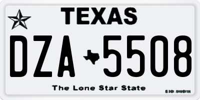 TX license plate DZA5508