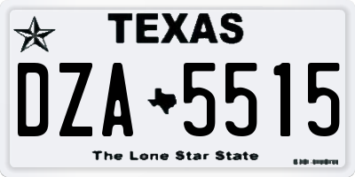 TX license plate DZA5515