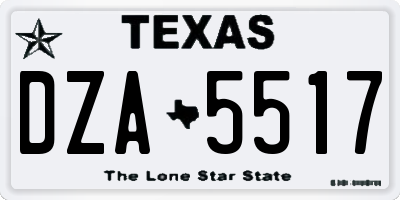 TX license plate DZA5517