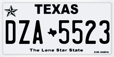 TX license plate DZA5523