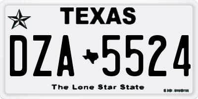 TX license plate DZA5524