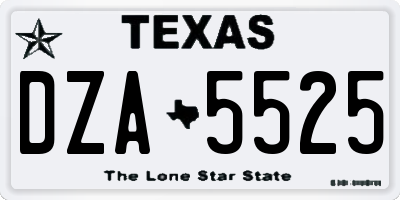 TX license plate DZA5525