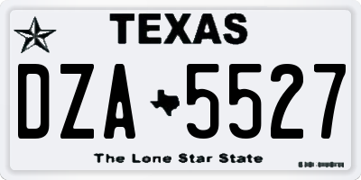 TX license plate DZA5527