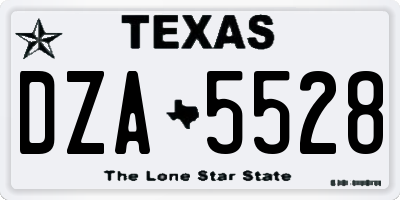 TX license plate DZA5528