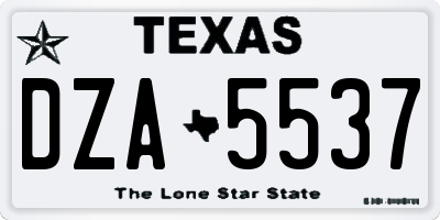 TX license plate DZA5537