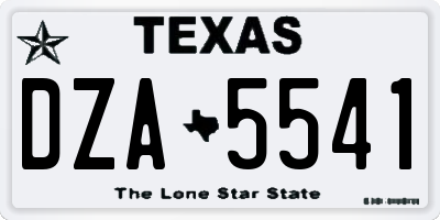 TX license plate DZA5541