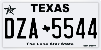 TX license plate DZA5544