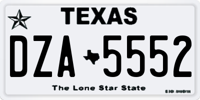 TX license plate DZA5552