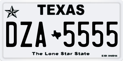 TX license plate DZA5555