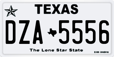 TX license plate DZA5556