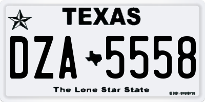 TX license plate DZA5558