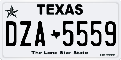 TX license plate DZA5559