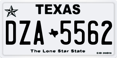 TX license plate DZA5562