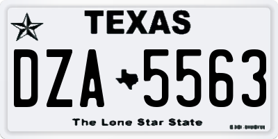 TX license plate DZA5563