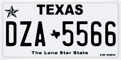 TX license plate DZA5566