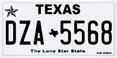 TX license plate DZA5568