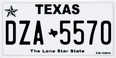 TX license plate DZA5570