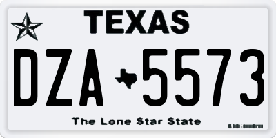 TX license plate DZA5573