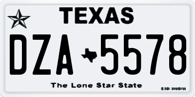 TX license plate DZA5578