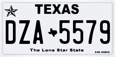 TX license plate DZA5579