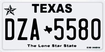 TX license plate DZA5580