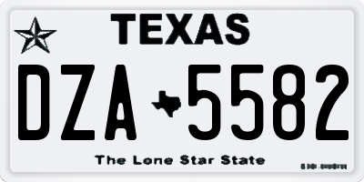 TX license plate DZA5582