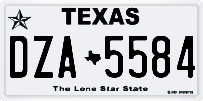 TX license plate DZA5584