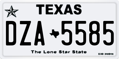 TX license plate DZA5585