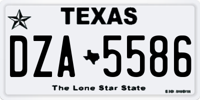 TX license plate DZA5586