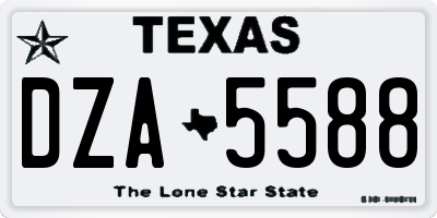 TX license plate DZA5588