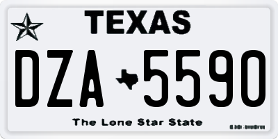 TX license plate DZA5590