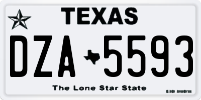 TX license plate DZA5593
