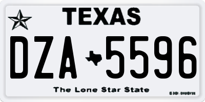 TX license plate DZA5596