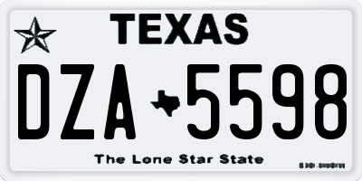 TX license plate DZA5598