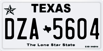 TX license plate DZA5604