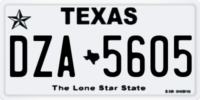 TX license plate DZA5605