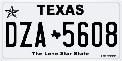 TX license plate DZA5608