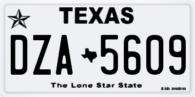 TX license plate DZA5609