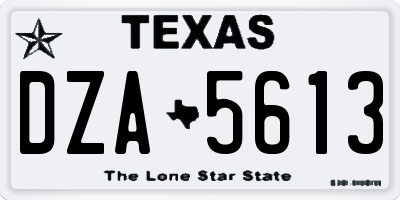 TX license plate DZA5613