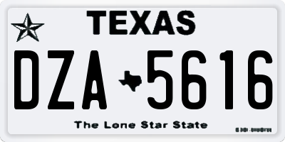 TX license plate DZA5616