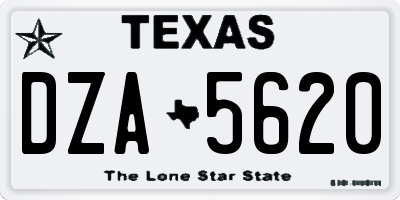 TX license plate DZA5620