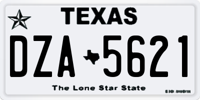 TX license plate DZA5621