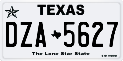 TX license plate DZA5627