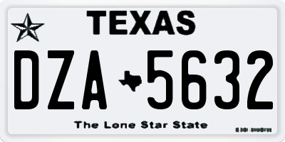 TX license plate DZA5632